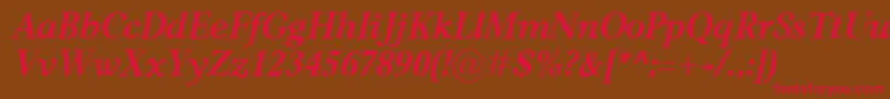 CarniolaBolditalic Font – Red Fonts on Brown Background