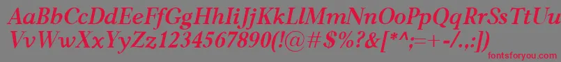 フォントCarniolaBolditalic – 赤い文字の灰色の背景