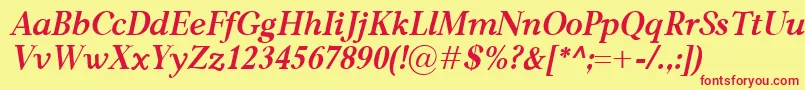 CarniolaBolditalic Font – Red Fonts on Yellow Background