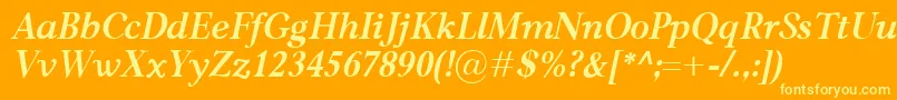CarniolaBolditalic Font – Yellow Fonts on Orange Background
