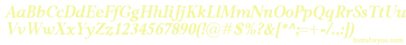 フォントCarniolaBolditalic – 黄色のフォント