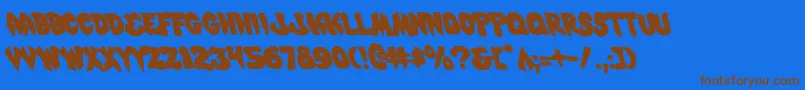 MysticSinglerLeftalic Font – Brown Fonts on Blue Background