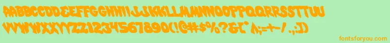 MysticSinglerLeftalic Font – Orange Fonts on Green Background