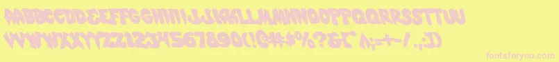 MysticSinglerLeftalic Font – Pink Fonts on Yellow Background