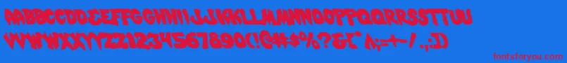 MysticSinglerLeftalic Font – Red Fonts on Blue Background