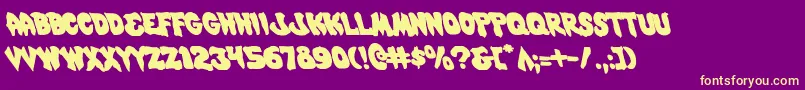 MysticSinglerLeftalic Font – Yellow Fonts on Purple Background