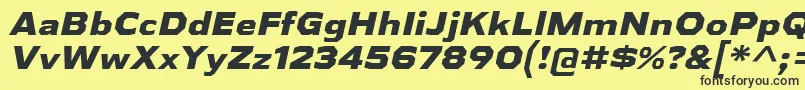 AthabascaExEbIt-fontti – mustat fontit keltaisella taustalla