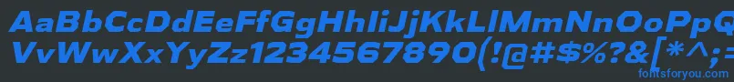 Шрифт AthabascaExEbIt – синие шрифты на чёрном фоне