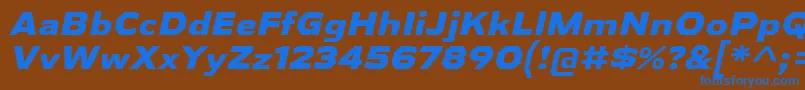 Шрифт AthabascaExEbIt – синие шрифты на коричневом фоне