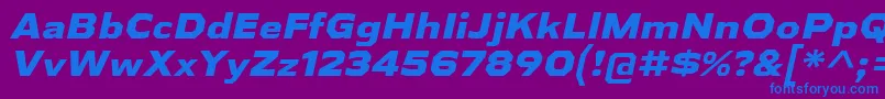 Шрифт AthabascaExEbIt – синие шрифты на фиолетовом фоне