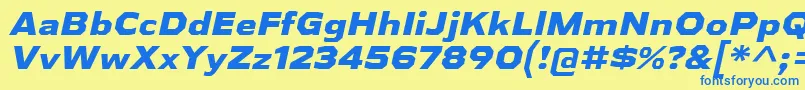 Шрифт AthabascaExEbIt – синие шрифты на жёлтом фоне
