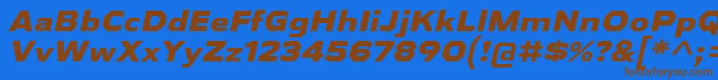 Шрифт AthabascaExEbIt – коричневые шрифты на синем фоне