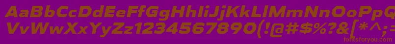 AthabascaExEbIt-Schriftart – Braune Schriften auf violettem Hintergrund