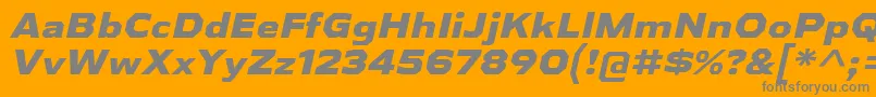 AthabascaExEbIt-fontti – harmaat kirjasimet oranssilla taustalla