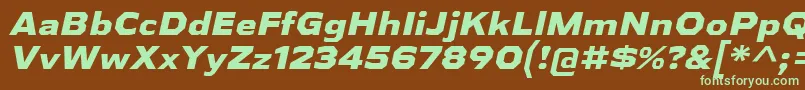 AthabascaExEbIt-fontti – vihreät fontit ruskealla taustalla