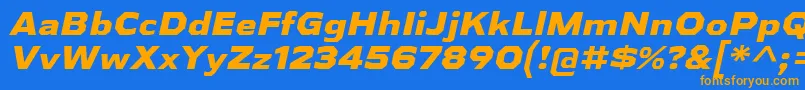 AthabascaExEbIt Font – Orange Fonts on Blue Background