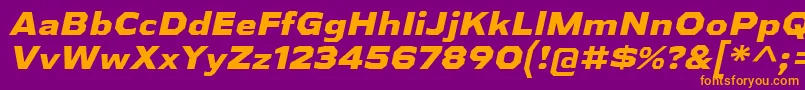 AthabascaExEbIt Font – Orange Fonts on Purple Background