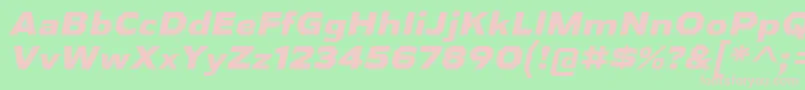 フォントAthabascaExEbIt – 緑の背景にピンクのフォント