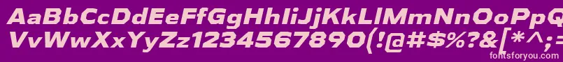 AthabascaExEbIt-Schriftart – Rosa Schriften auf violettem Hintergrund
