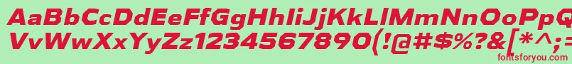フォントAthabascaExEbIt – 赤い文字の緑の背景
