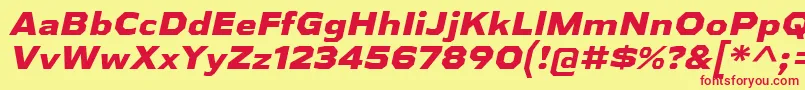 AthabascaExEbIt-Schriftart – Rote Schriften auf gelbem Hintergrund