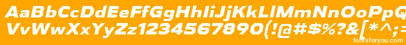 AthabascaExEbIt-fontti – valkoiset fontit oranssilla taustalla