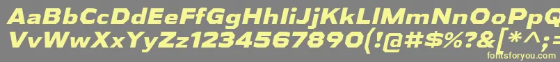 フォントAthabascaExEbIt – 黄色のフォント、灰色の背景