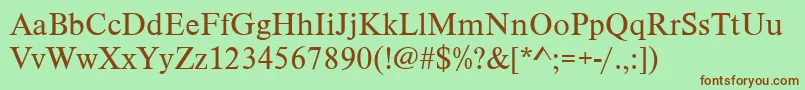 TimelesstcyligRegular Font – Brown Fonts on Green Background