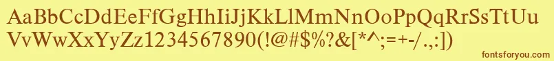 TimelesstcyligRegular Font – Brown Fonts on Yellow Background