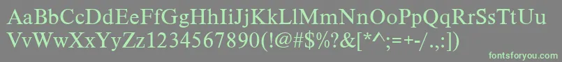 TimelesstcyligRegular Font – Green Fonts on Gray Background