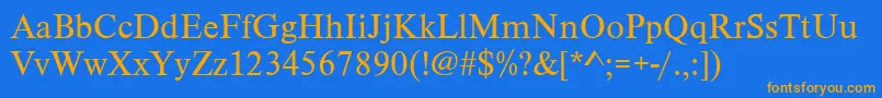 TimelesstcyligRegular Font – Orange Fonts on Blue Background