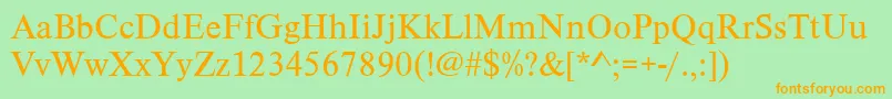 TimelesstcyligRegular Font – Orange Fonts on Green Background
