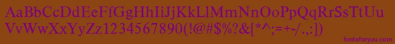 TimelesstcyligRegular Font – Purple Fonts on Brown Background
