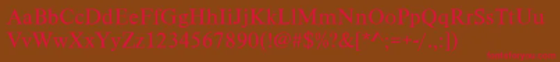 TimelesstcyligRegular Font – Red Fonts on Brown Background