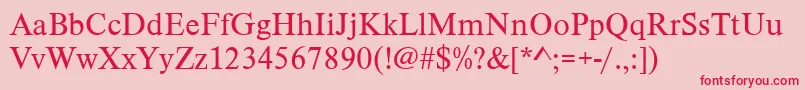 TimelesstcyligRegular Font – Red Fonts on Pink Background