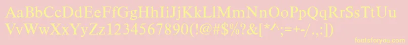 TimelesstcyligRegular Font – Yellow Fonts on Pink Background