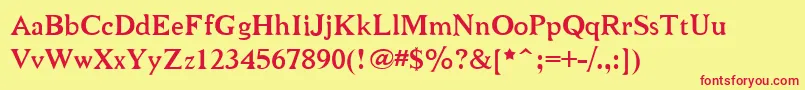 NiewCromagnon Font – Red Fonts on Yellow Background