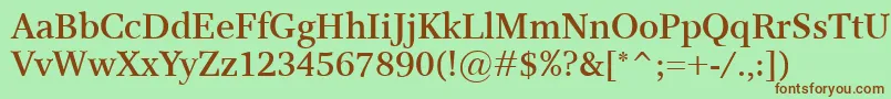 Шрифт ResPublicaSemibold – коричневые шрифты на зелёном фоне