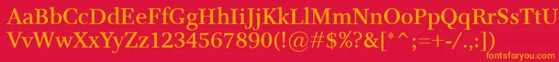 フォントResPublicaSemibold – 赤い背景にオレンジの文字