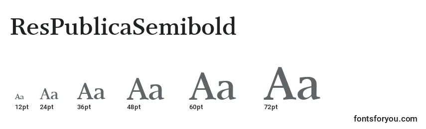Размеры шрифта ResPublicaSemibold