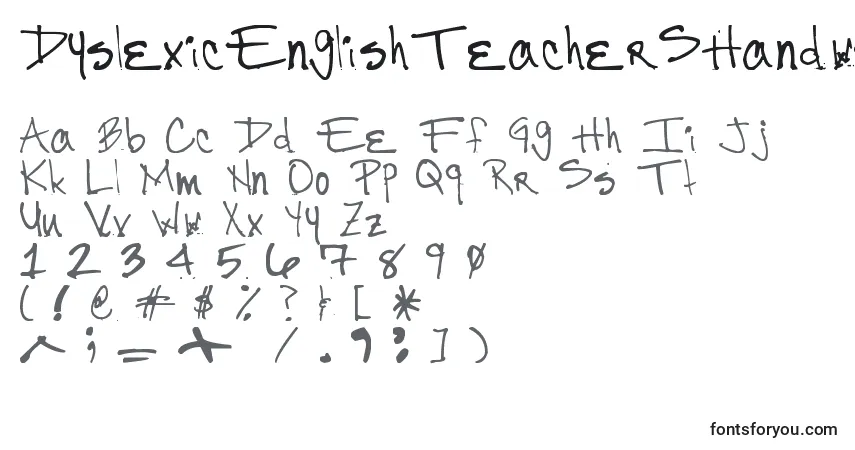 DyslexicEnglishTeacherSHandwriting Font – alphabet, numbers, special characters
