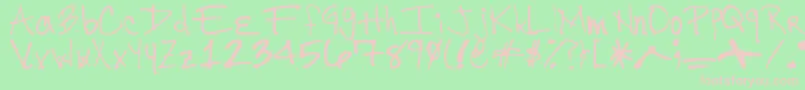 DyslexicEnglishTeacherSHandwriting Font – Pink Fonts on Green Background