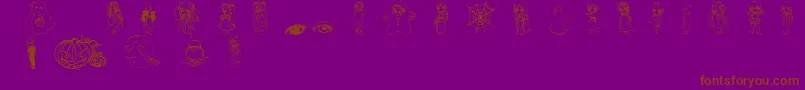 Halloween2001 Font – Brown Fonts on Purple Background