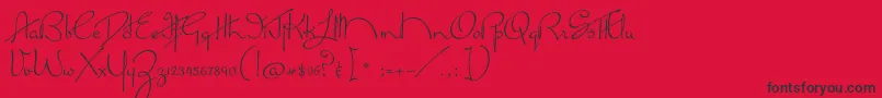 Czcionka MissLankfort – czarne czcionki na czerwonym tle