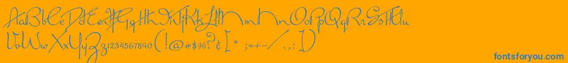MissLankfort Font – Blue Fonts on Orange Background