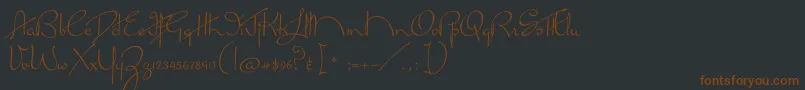 Czcionka MissLankfort – brązowe czcionki na czarnym tle