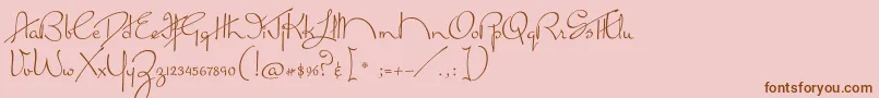 フォントMissLankfort – ピンクの背景に茶色のフォント