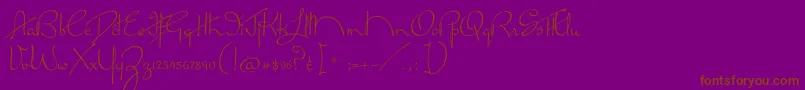 Czcionka MissLankfort – brązowe czcionki na fioletowym tle