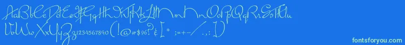 MissLankfort Font – Green Fonts on Blue Background
