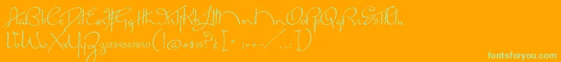 MissLankfort-Schriftart – Grüne Schriften auf orangefarbenem Hintergrund